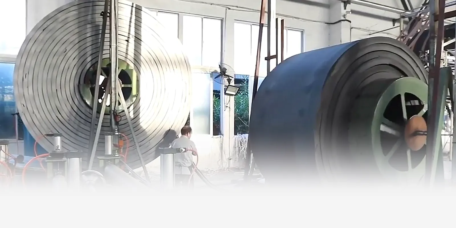 SANSD EVA foam factory, edge trimming machine with large EVA foam rolls