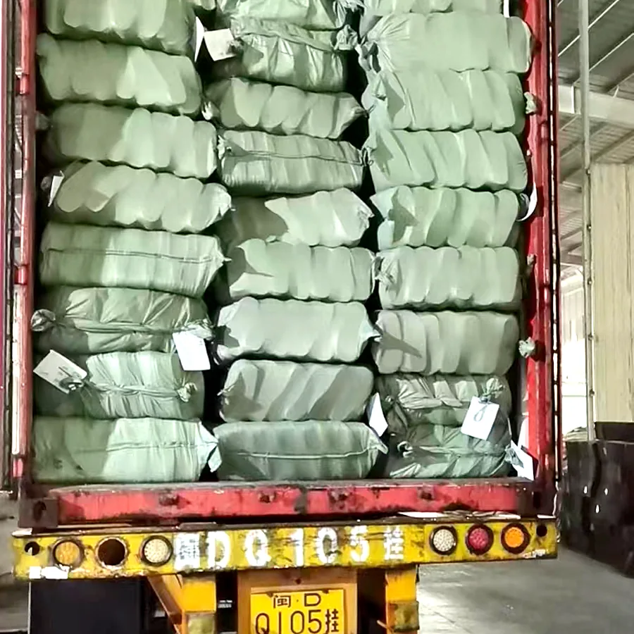 Bagged EVA slipper soles stacked in the SANSD warehouse