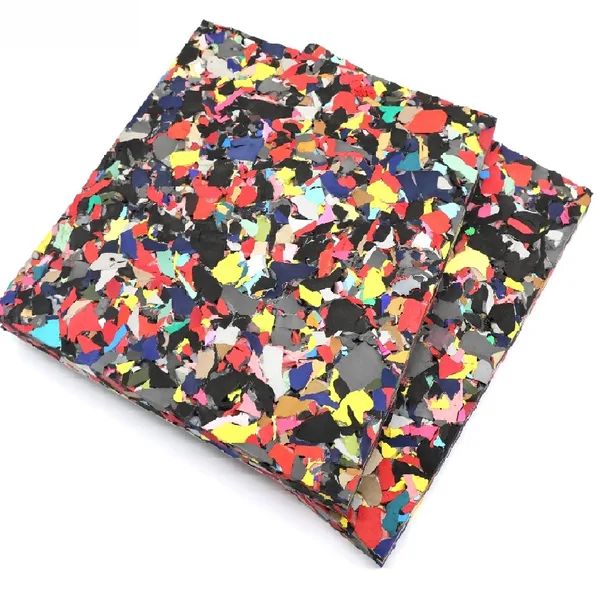 Finished multicolor rebonded EVA shock pad sheets for artificial grass underlay